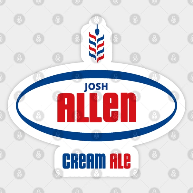 Josh Allen Cream Ale Sticker by Buffalo Tees